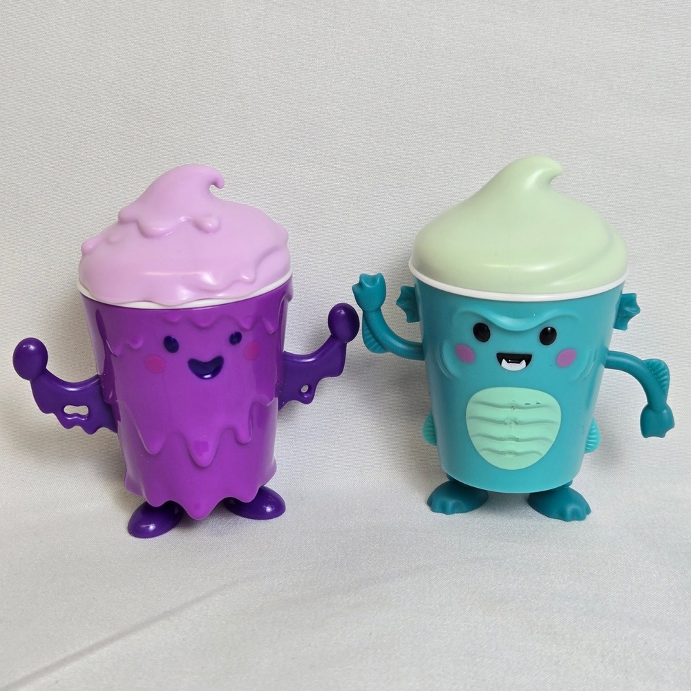 Lot of 2 Wendy's Frosty Frights Collection Toys Meltin & Chilly Gilly Figures 3"